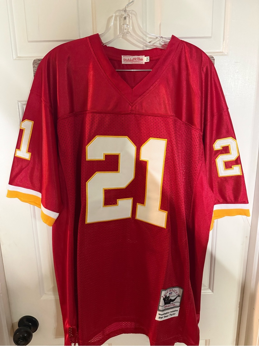 Sean Taylor Mitchell & Ness Red Throwbacks NFL Jersey with White & Gold Accents